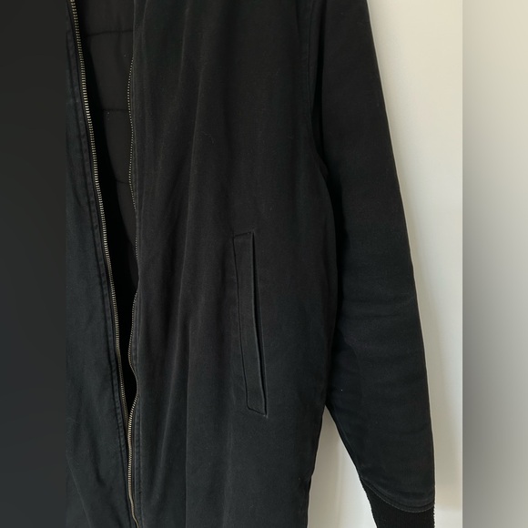 Oak+fort long bomber cotton jacket, navy color, size Small - Picture 4 of 9